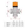 Mitigeur thermostatique 3/4 " F chromé pour installations solaires.