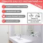 Chauffe-eau instantané ECS - commande électronique LCD - 5,5 à 9kW (EPME) - Kospel