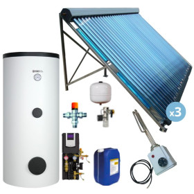 Kit chauffe-eau solaire avec capteurs à tubes sous vide - 500L