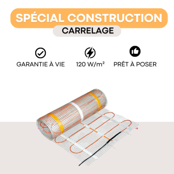 Plancher chauffant électrique sous carrelage - 120 W/m²