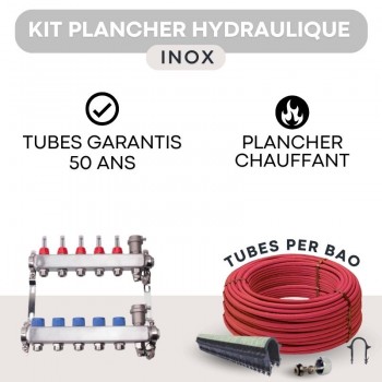 Kit plancher chauffant hydraulique - collecteur inox - tube PER BAO - 30 à 120 m²