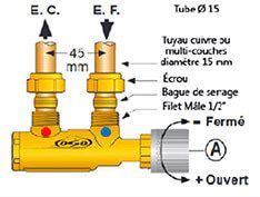 Mitigeur thermostatique pour ballon électrique ECS 200 litres inox AISI 444